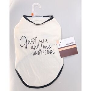 Wag N'Woof Pet Shirt Dog Large Cream Just You And Me Graphic Tee Up To 35lbs